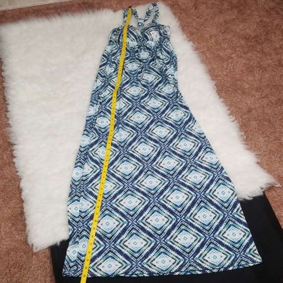 Pink Rose blue pattern maxi summer dress. Size xs - Picture 6 of 8